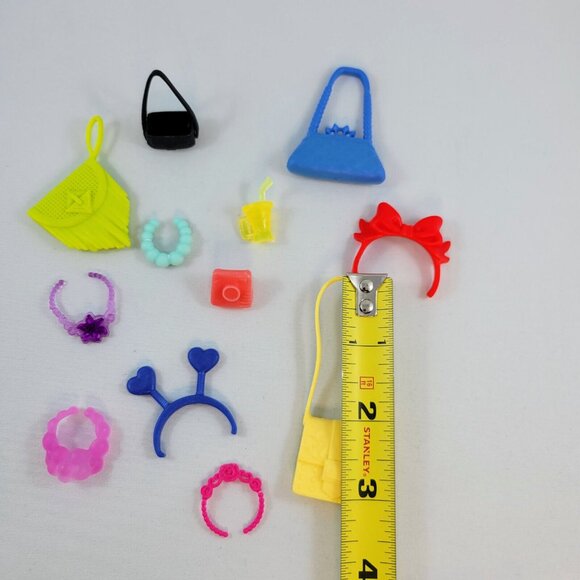 Barbie Accessories Lot Beige Tall Sandals Flat Feet Cherry Red Top Pink Wedge - Picture 10 of 16